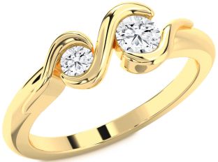 Diamond Gold Round Two Stone Ring