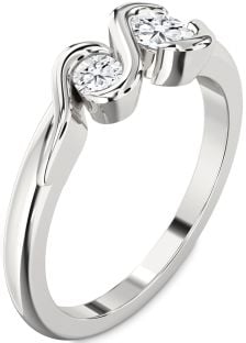 Diamond White Gold Round Two Stone Ring