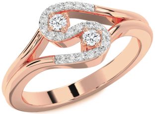 Diamond Rose Gold Round Two Stone Ring