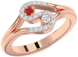 Diamond Rose Gold Round Two Stone Promise Ring
