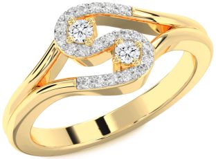 Diamond Gold Round Two Stone Ring