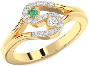 Diamond Gold Round Two Stone Promise Ring