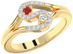 Diamond Gold Round Two Stone Promise Ring