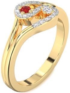 Diamond Gold Round Two Stone Promise Ring