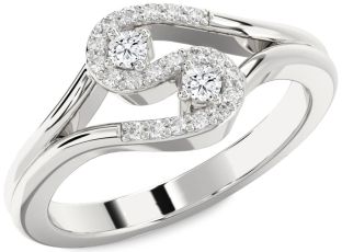 Diamond Platinum Round Two Stone Ring