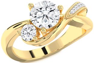 Diamond Gold Round Two Stone Ring