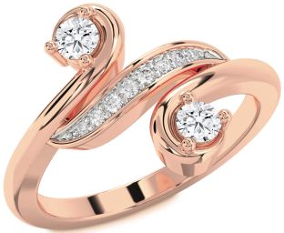 Diamond Rose Gold Round Two Stone Ring