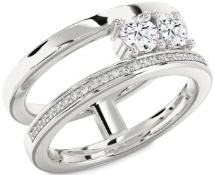 Diamond White Gold Round Two Stone Ring
