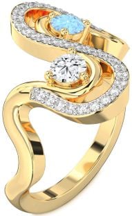 Diamond Gold Round Two Stone Promise Ring