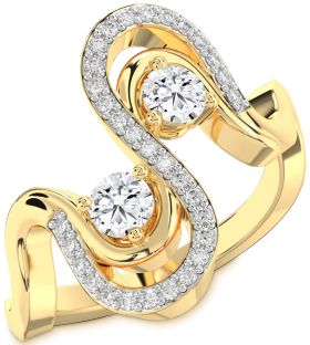 Diamond Gold Round Two Stone Ring