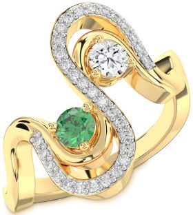 Diamond Gold Round Two Stone Promise Ring