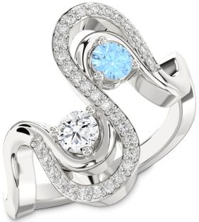 Diamond White Gold Round Two Stone Promise Ring