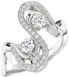 Diamond White Gold Round Two Stone Ring
