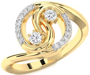 Diamond Gold Round Two Stone Ring