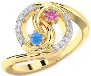 Diamond Gold Round Two Stone Promise Ring
