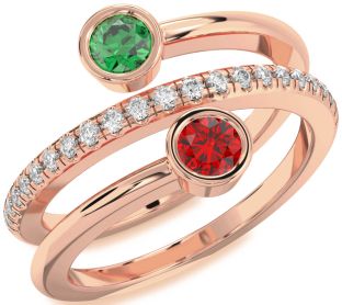 Diamond Rose Gold Round Two Stone Promise Ring