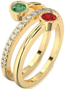 Diamond Gold Round Two Stone Promise Ring