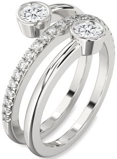 Diamond White Gold Round Two Stone Ring