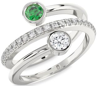 Diamond Platinum Round Two Stone Promise Ring