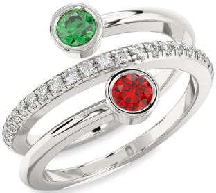 Diamond White Gold Round Two Stone Promise Ring