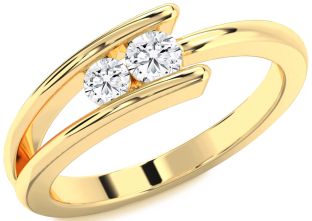 Diamond Gold Round Two Stone Ring