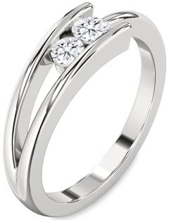 Diamond White Gold Round Two Stone Ring