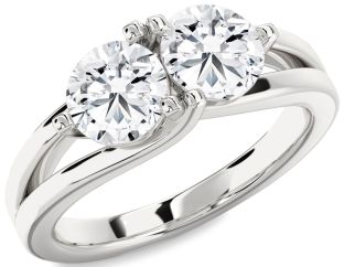 Diamond White Gold Round Two Stone Ring