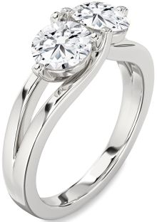 Diamond White Gold Round Two Stone Ring
