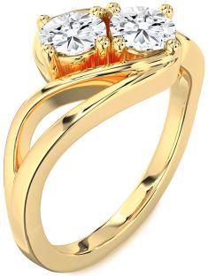 Diamond Gold Round Two Stone Ring