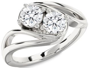 Diamond White Gold Round Two Stone Ring