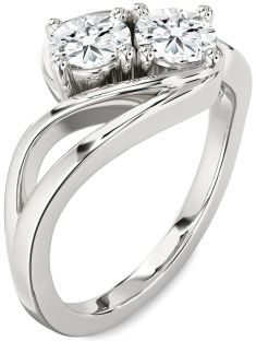 Diamond White Gold Round Two Stone Ring