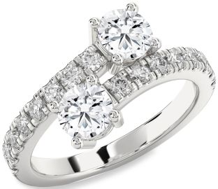 Diamond White Gold Round Two Stone Ring
