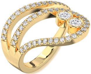 Diamond Gold Round Two Stone Ring