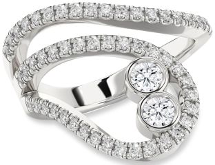 Diamond White Gold Round Two Stone Ring