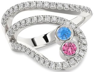 Diamond White Gold Round Two Stone Promise Ring