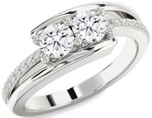 Diamond White Gold Round Two Stone Ring