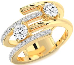 Diamond Gold Round Two Stone Ring