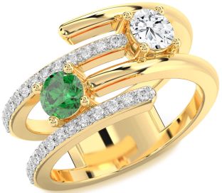 Diamond Gold Round Two Stone Promise Ring