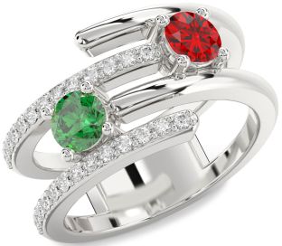 Diamond White Gold Round Two Stone Promise Ring