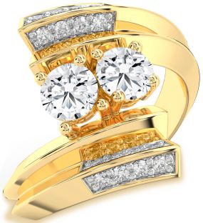 Diamond Gold Round Two Stone Ring