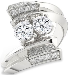 Diamond White Gold Round Two Stone Ring