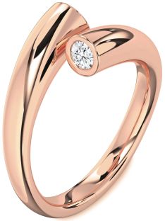 Diamond Rose Gold Round Two Stone Ring