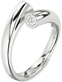 Platinum Round Two Stone Promise Ring