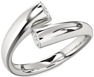 Silver Round Two Stone Promise Ring