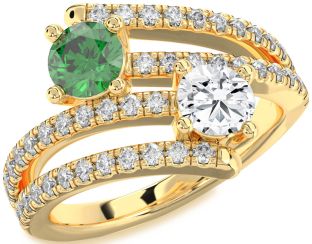 Diamond Gold Round Two Stone Promise Ring