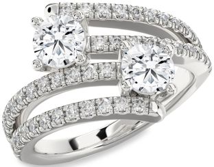 Diamond White Gold Round Two Stone Ring