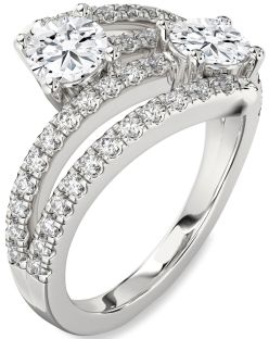 Diamond White Gold Round Two Stone Ring