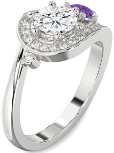 Diamond Platinum Round Two Stone Promise Ring