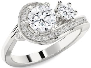 Diamond White Gold Round Two Stone Ring