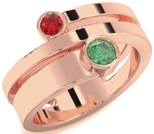 Rose Gold Round Two Stone Promise Ring